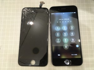 画面上部が破損したiPhone6s