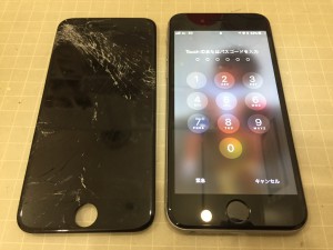 iPhone6sと損傷したパネル