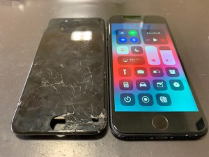 iPhone修理前、修理後の写真